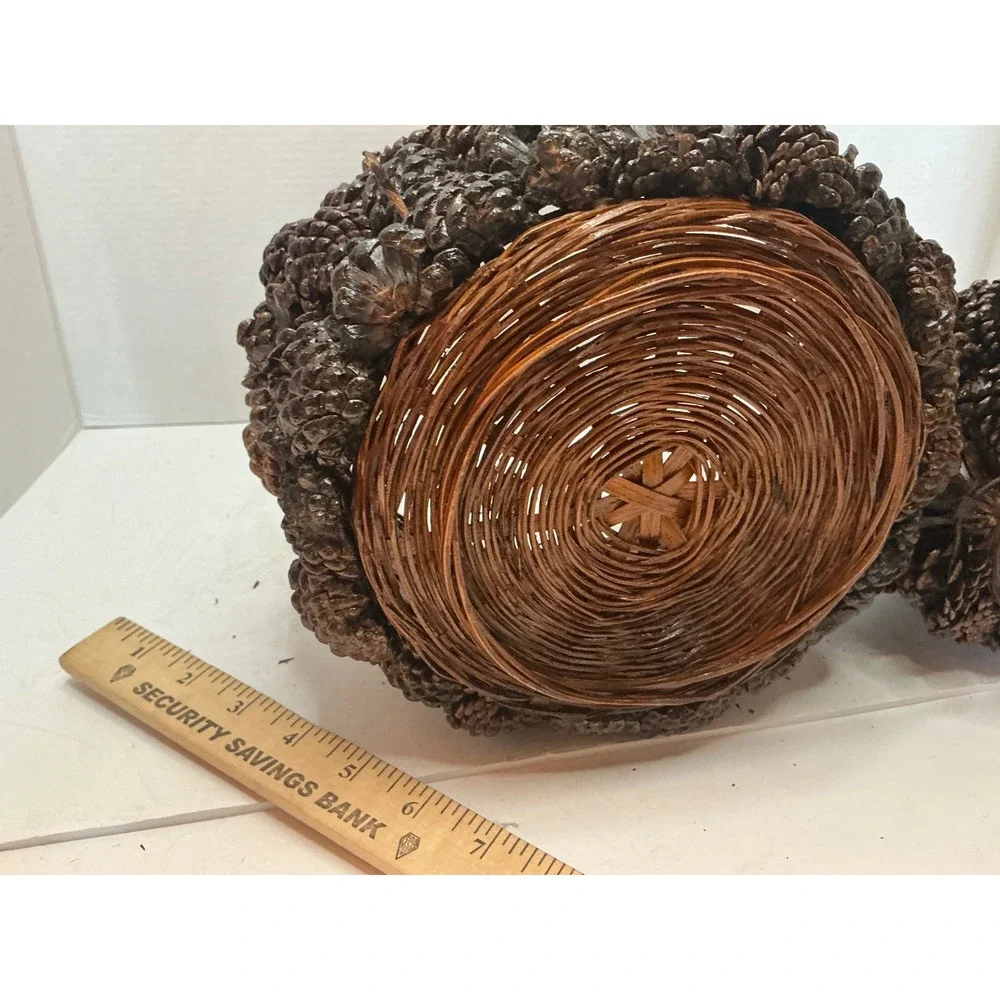 Pinecone Nesting Baskets Set Rustic Woodland Cabin Decor Small Med